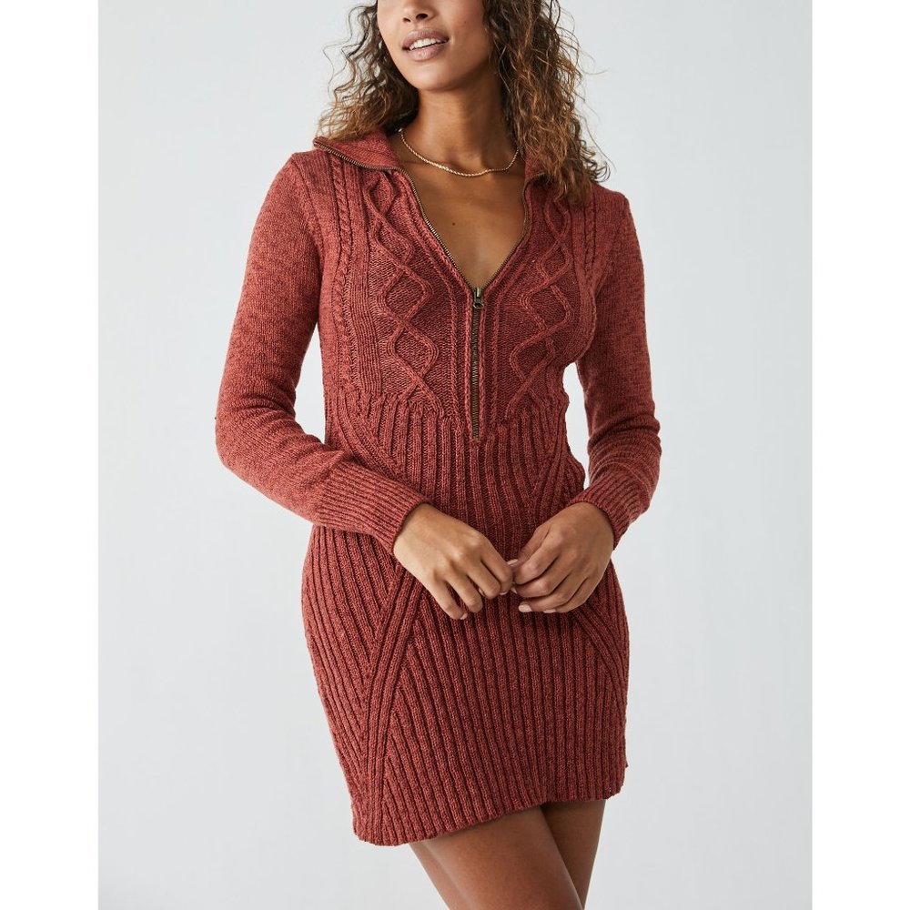 FREE PEOPLE Mont Blanc Mini Dress / Red Jasper